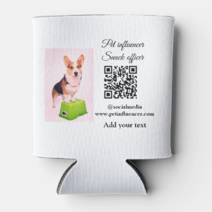 Pet influencer add pet photo name social media can cooler