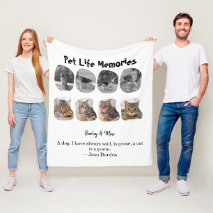 Pet Life Memories 8 Photo Collage Tribute Template Fleece Blanket
