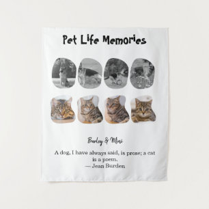 Pet Life Memories 8 Photo Collage Tribute Template Tapestry
