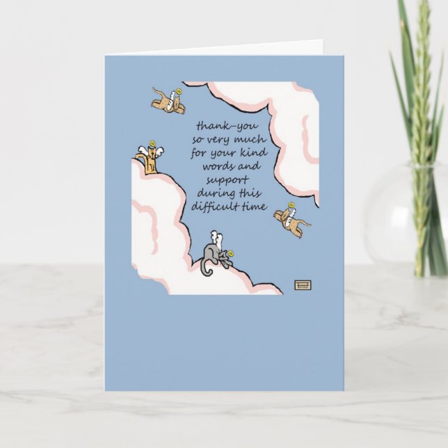 Pet Loss Cat Thank You Card (Front)