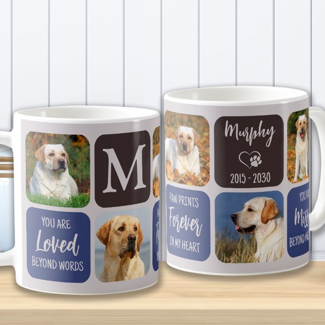 Pet Loss Dog Memorial Custom Stylish Modern Photo Coffee Mug (Creator Uploaded)