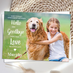 Pet Loss Dog Memorial Personalised Photo Sympathy Thank You Card