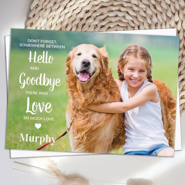 Pet Loss Dog Memorial Personalised Photo Sympathy Thank You Card (Creator Uploaded)