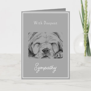 Pet Loss Dog Sympathy Grey Hand Drawn Card