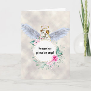 Pet loss English bulldog dog angel wings poem Card