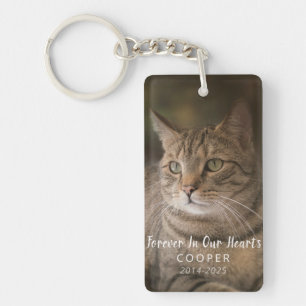 Pet Loss Gift Personalised Cat Memorial Photo Key Ring