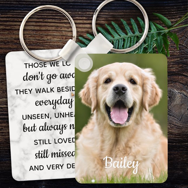 Pet Loss Gift Sympathy Quote Photo Pet Memorial Key Ring (Creator Uploaded)
