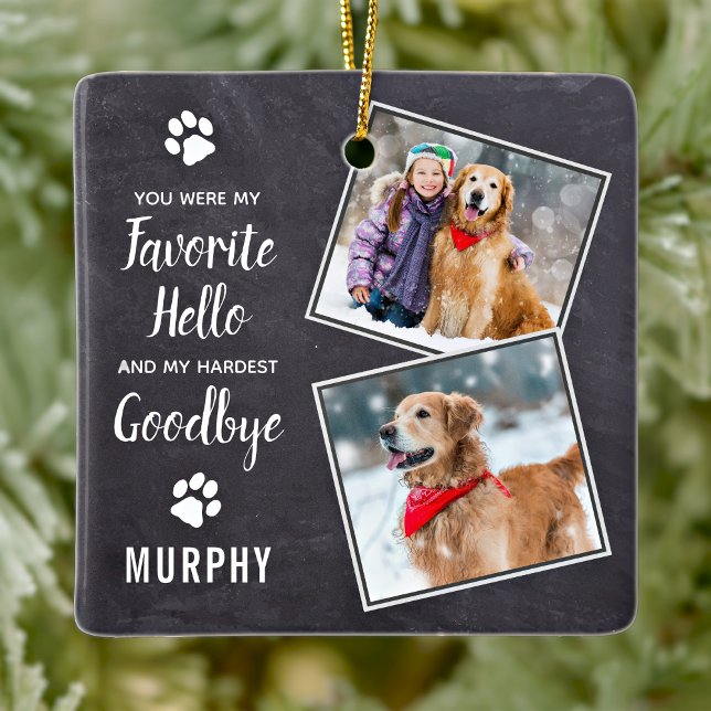 Pet Loss Keepsake Pet Memorial Dog Photo Ceramic Ornament (Creator Uploaded)