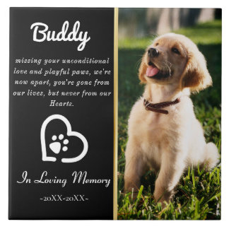 Pet Loss Memorial Remembrance Dog | Cat Sympathy Ceramic Tile