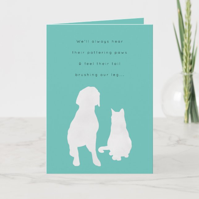 Pet Loss Pattering Paws Sympathy Card (Front)