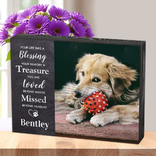 Pet Loss Personalised Remembrance Dog Memorial Wooden Box Sign