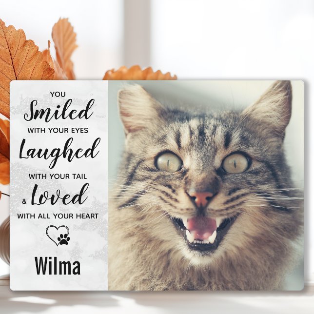 Pet Loss Personalized Photo Cat Memorial Plaque (Creator Uploaded)