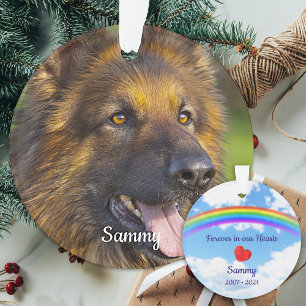 Pet Loss Rainbow Bridge Pet Dog Memorial Photo Ornament