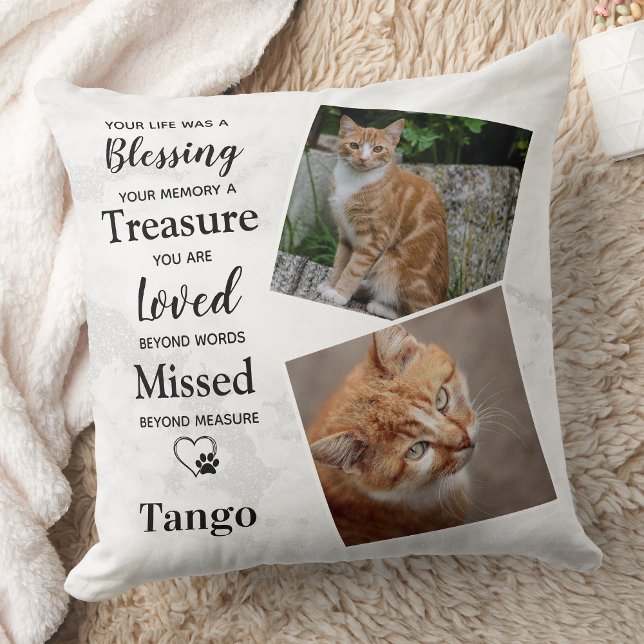 Pet Loss Remembrance Sympathy Quote Cat Memorial Cushion (Creator Uploaded)