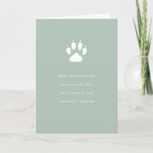 Pet Loss Sidekick Sympathy Sage Green Card