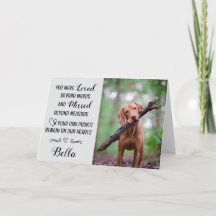 Pet Loss Sympathy Card Personalised Photo Pet Name