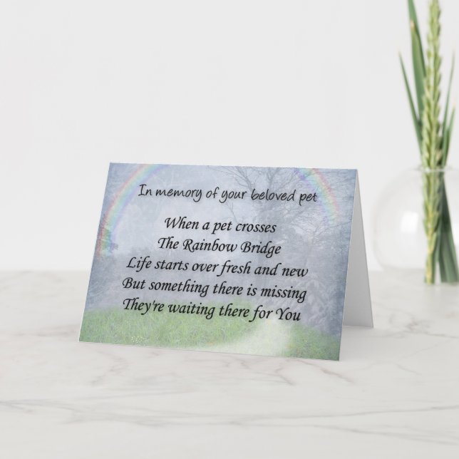 Pet loss sympathy card - pet waits for you (Front)