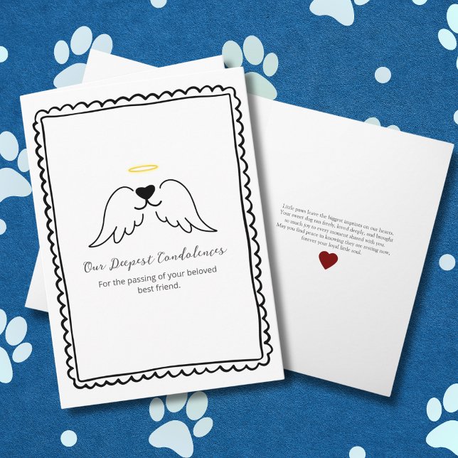 Pet Loss Sympathy Dog Angel Wings Custom Card (Creator Uploaded)