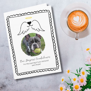 Pet Loss Sympathy Dog Angel Wings Custom Photo Card