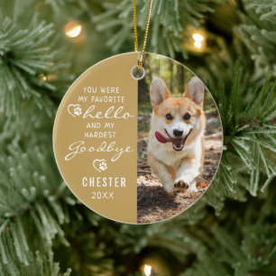 Pet Loss Sympathy Dog Memorial Photo Keepsake Ceramic Ornament