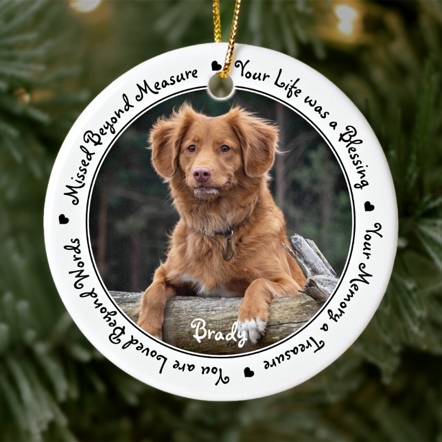 Pet Loss Sympathy Keepsake Dog Pet Memorial Ceramic Ornament (Creator Uploaded)