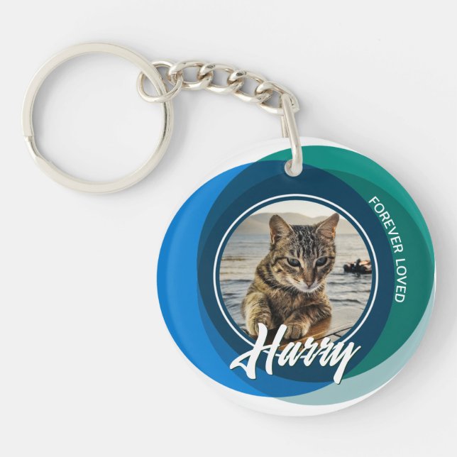 Pet Loss Sympathy Memorial Keepsake Coloured Symbo Key Ring (Front)