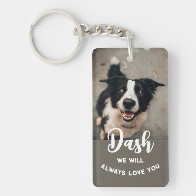 Pet Loss Sympathy Memorial Keepsake Symbol Key Ring (Front)
