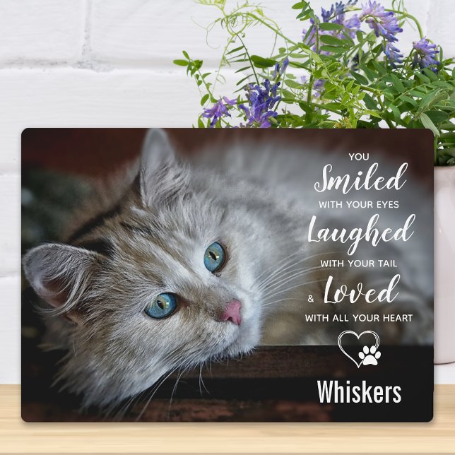 Pet Loss Sympathy Photo Keepsake Cat Pet Memorial Plaque (Creator Uploaded)