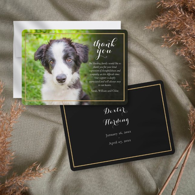 Pet Loss Sympathy Photo Script Thank You Card (Creator Uploaded)