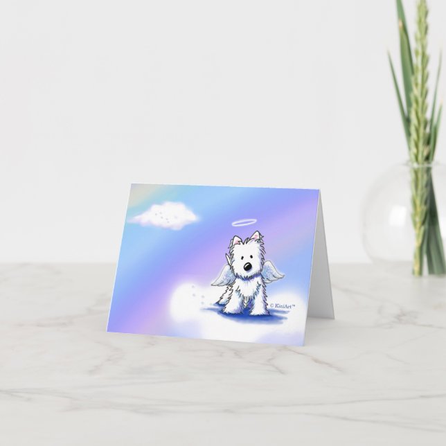 Pet Loss Sympathy Westie Angel Card (Front)