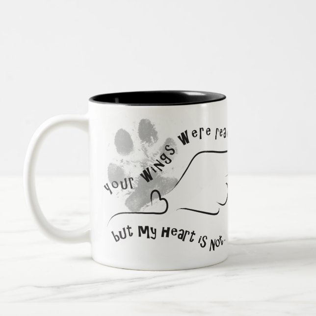 Pet Loss - your wings were ready Two-Tone Coffee Mug (Left)
