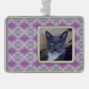 PET LOVE Framed Horizontal Ornament / Lilac Knit
