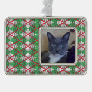 PET LOVE Framed Horizontal Ornament / Xmas Knit