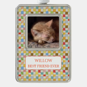 PET LOVE Framed Vert Ornament + Text / Quilt