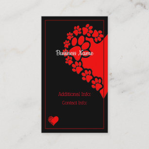 Pet Love Heart Vertical Business Card