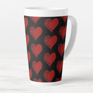 Pet Love Hearts Black Latte Mug