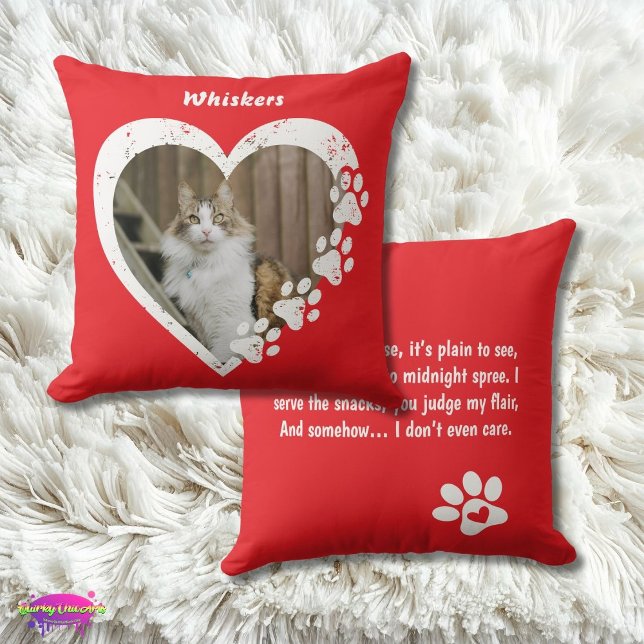 Pet Love Paw Heart Design with Fun Poem Cushion (Creator Uploaded)