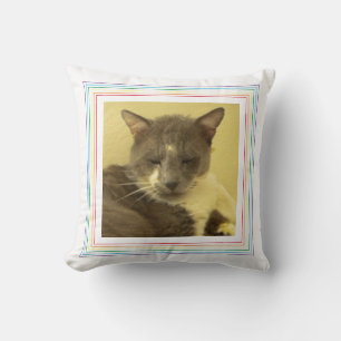 PET LOVE Pet Photo Throw Pillow / Rainbow