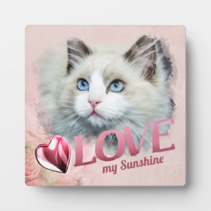 Pet Love Photo Display Pink, Heart & Love - Square Plaque