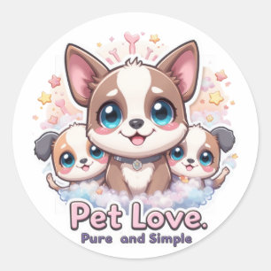 Pet Love Pure and Simple Cute Puppy Craft Sticker