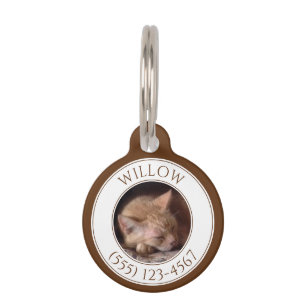 PET LOVE Round Pet Tag / Chocolate