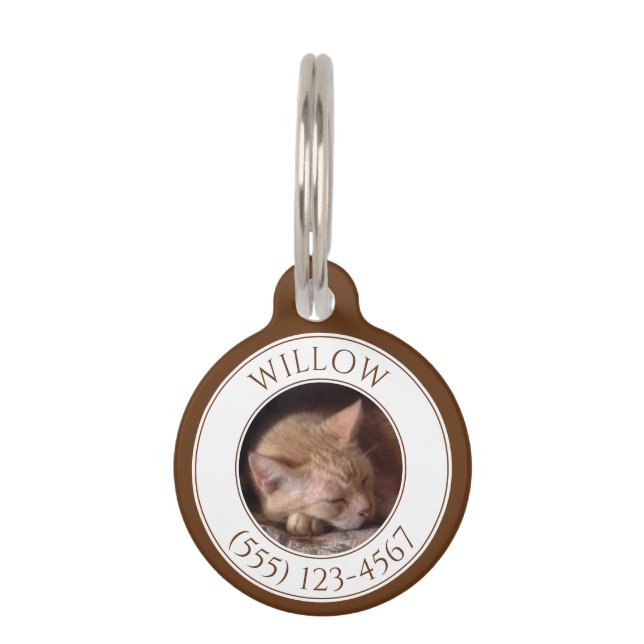 PET LOVE Round Pet Tag / Chocolate (Front)