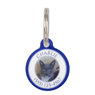 PET LOVE Round Pet Tag / Navy Blue