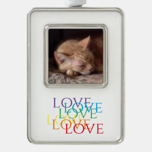PET LOVE Vertical Framed Photo Ornament