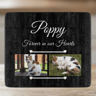 Pet Lover black and white 2 photos glass Cutting Board