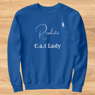 Pet Lover Blue And White Script Customised Cat Mum Sweatshirt