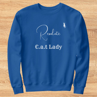 Pet Lover Blue And White Script Customized Cat Mom Sweatshirt