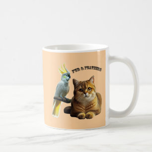 Pet Lover British Shorthair Cat & Cockatoo Bird Coffee Mug