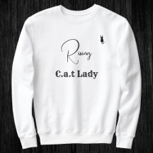 Pet Lover Cat Mom White And Black Script Customize