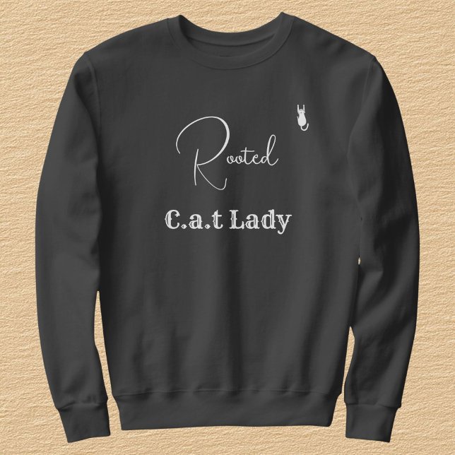 Pet Lover Customize Dark Grey White Script Cat Mom Sweatshirt (Creator Uploaded)